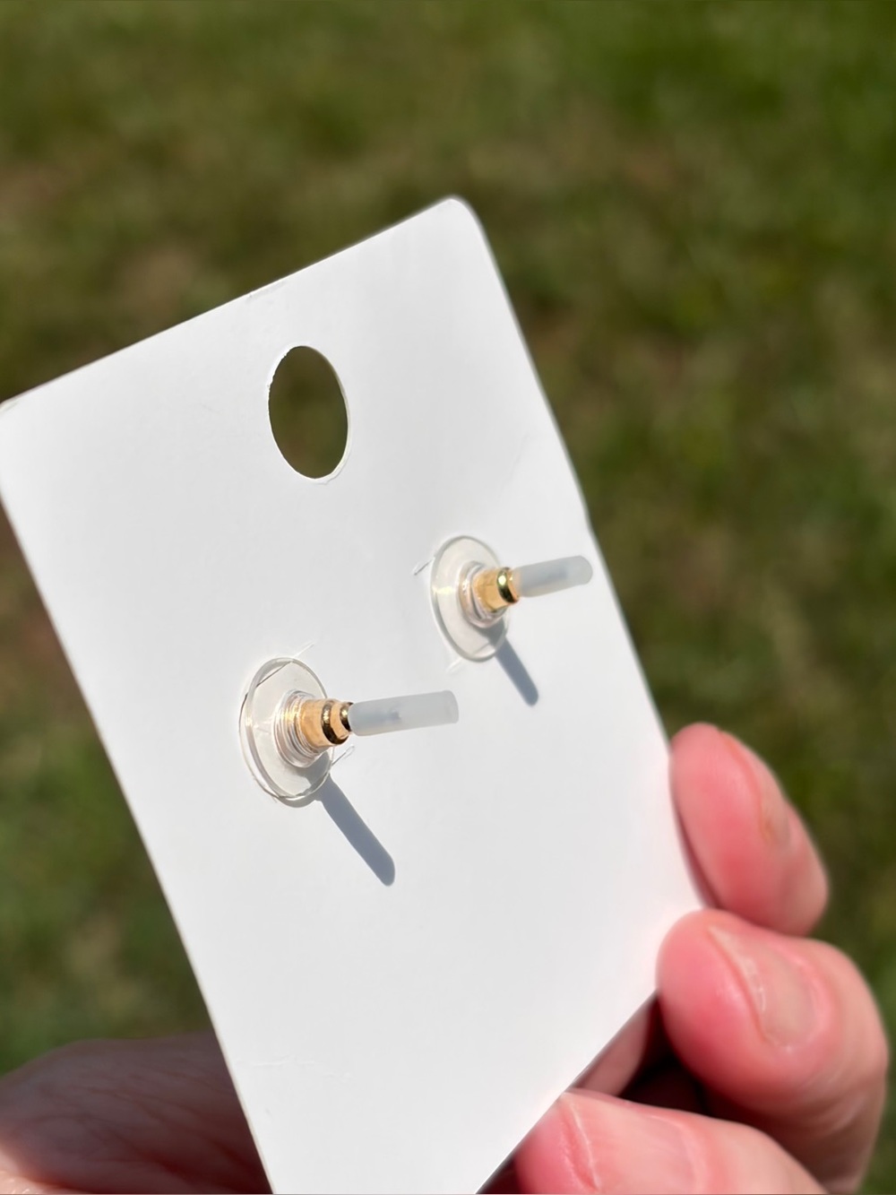 Gold Lion Head Pink Enamel Stud Earrings - Women Jewelry - Picture 5 of 6